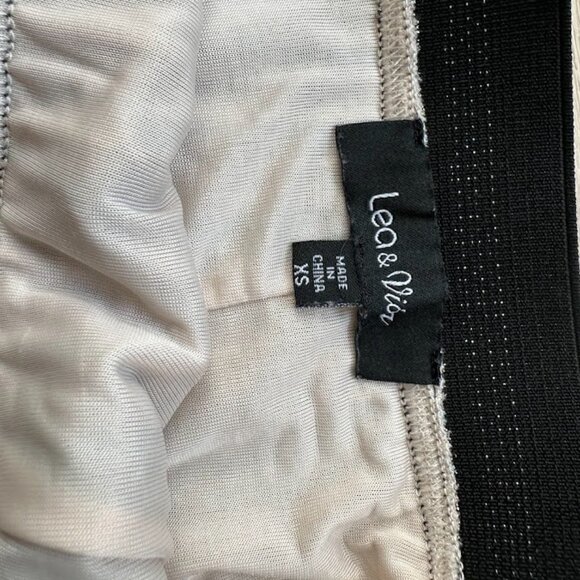 Anthropologie Lea & Viola Shimmery Striped Skirt w/Side Slit Sz. XS - Picture 4 of 5